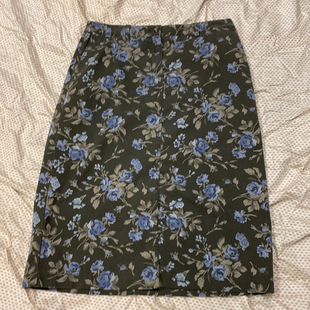 Eddie Bauer 100% cotton floral skirt